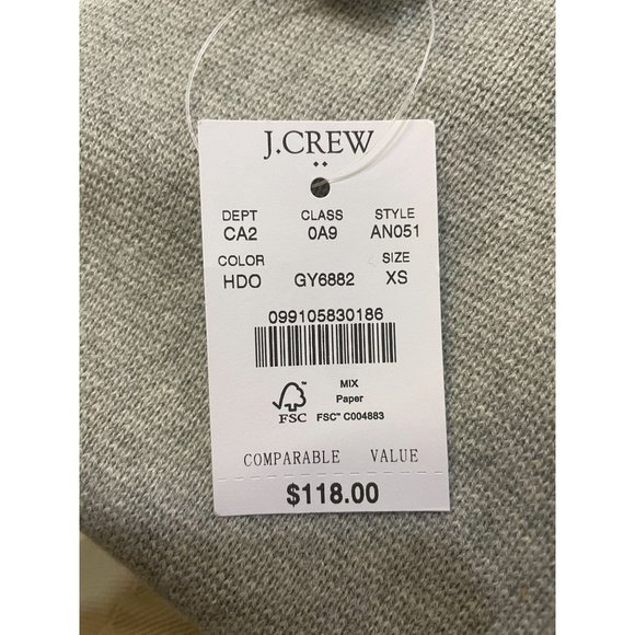 NWT J.Crew Cardigan Cotton Boho Light Grey Size XS Women's Sweater - Picture 6 of 8